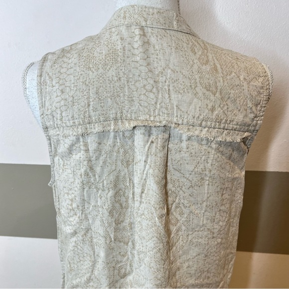 2/$25 Cloth & Stone Linen Tencel Snakeskin Boho Beach Gypsy Coastal Slip Dress M - Picture 10 of 13